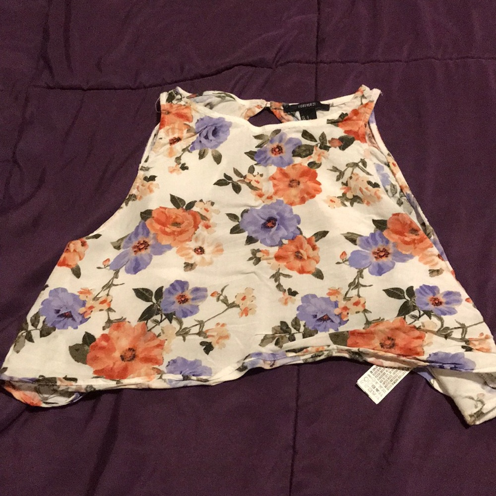 Floral open back top